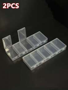 2pcs Large Single-Opening 3-Compartment 5-Compartment Linked Tool Organizer Box, Jewelry Bead Packaging Box, Storage Divider Box, Independent Flip Lid Classification Storage Box, Fishing Tackle Storage Box - Multicolor - View 11