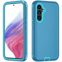 军用级三合一防震手机壳，重型防摔防滑多层防护防水防刮耐用全包式手机壳，通用实用手机配件，春节礼物 - 湖藍 - 查看 16