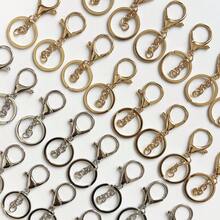 10PCS/40PCS Metal Lobster Clasp, 4-Section Chain/8-Figure Chain Wholesale Keychain Pendant Can Be Used As Key Ring, Pendant, Handbag Decoration, DIY Keychain, Car Accessory, Bag Charm, School Letter Decoration, Cute Gothic Y2K Style. - Gold + Silver - View 7