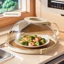 Microwave Heating Anti-Splatter Cover, Heat-Resistant Anti-Oil Food Cover, Multi-Functional Kitchen Dust-Proof Food Cover, Reusable Anti-Splatter Cover, Suitable For Heating Dishes And Food - Multicolor - View 8