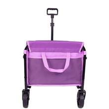 Purple Lightweight Collapsible Wagon With 360lbs Capacity & 5" All-Terrain Wheels Compact Folding Utility Wagon With Adjustable Handle & Detachable Wheels - default - View 9