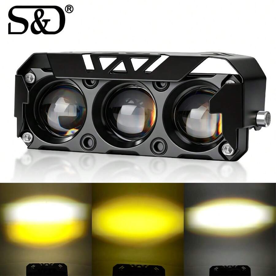 S&D Motorcycle LED Spot Light Dual Color Hi/Low Beam Fog Lamps For Car Trucks SUV UTV 12V 24VMini Lens Headlight Driving Light - Motorcycle LED Light - View 1