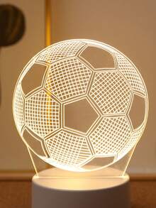 1pc 3D Acrylic Football Pattern Night Light, USB Powered, Bedroom Decor, Desktop Decor, Bedside Lamp, Football Fan Gift, Home Decor Night Light - White - View 13
