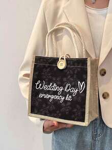 1pc Bridal Makeup Bag Travel Toiletry Bag Bridal Party Gift For Bride, Bridesmaid And Best Friend Beach Travel Essential - Multicolor - View 7