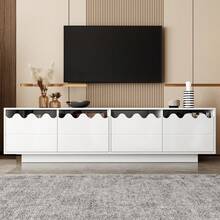 Modern 4-Door TV Stand With Wavy Design - Stylish Storage Solution For Living Room, Entertainment Center, And TV Support, 170*40*45 - 1 - View 8