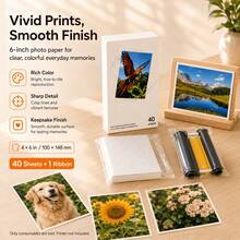 6-Inch Dye-Sublimation Photo Paper And Color Ribbon Kit, Glossy Stain-Resistant Picture Refill For Family Albums, Team Building, Birthday Party, Compatible With Mijia 1S Instant Photo Printers, Paper & Ribbon Set Only - View 11
