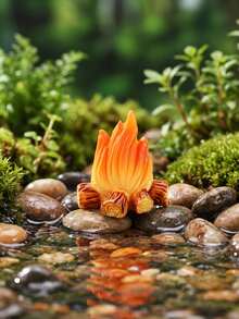 6/4/2/1pc Realistic Resin Campfire Model, Mini Campfire Flame Decor, Flame Statue, Simulated Fire Pit, Flame Model, Handmade Faux Fire, Simulated Decoration, Miniature Campfire Fireplace - Realistic Resin Mini Fire Pit, Suitable For Home Decor, Room Decor, Desktop Decor, Garden Decor, Camping, Holiday Party, Bonfire Party, Autumn, Halloween Decor, Christmas Gift - Multiple Styles - View 4