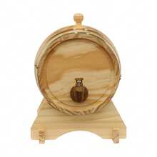 Wine Barrel Wine Barrel With Stand Wood Barrel For Whiskey And Wine - Log Color - View 9