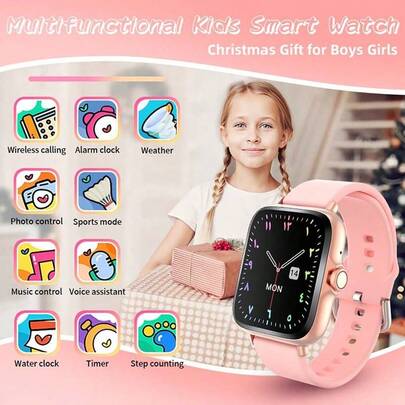 New Kids Smart Watch, Upgraded Game Smart Watch, Suitable For Teens And Children, Supports Alarm Reminder, Pedometer, Stopwatch, Calculator, Games, Camera, Can Be Given As A Gift