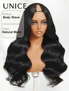 UNice 波浪新版 Easicontour V型免膠水假髮,隱形抽繩設計,適合所有尺寸,極少餘髮,無蕾絲,100% 真人髮,貼合真實頭皮,無需膠水,無餘髮,夾式 V型假髮,適合初學者,自然黑 - Natural Black - 查看 9