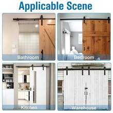SAILUN Sliding Door Kit 183/200/366cm Barn Door Sliding Track Set Heavy Duty Hardware Rail System Quiet Rolling Kit Include Roller And Guide For Single Door - 183cm, 6ft - View 5