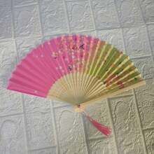 Women's Hand Fan Foldable - Folding Chinese Vintage Bamboo Silk Fan - Perfect For Hot Flashes, Church, EDM, Festivals, Dance, And Gifts (Cherry Blosso - Multicolor - View 6