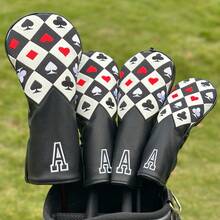 Black Poker Golf Club Cover - Fits Driver, Fairway Wood, Hybrid, Mallet Putter, Blade Putter Clubs, Golf Parts-The Perfect Gift Choice - Multicolor - View 2