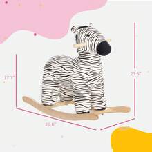 Zebra-Shaped Children's Rocking Horse With , Suitable For Children Aged 2-4, Black - Black - View 5