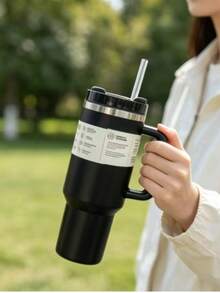 ESTANLEY/40Oz Tasse isotherme H2.0 avec poignée, tasse à eau en acier inoxydable à double paroi sous vide, vaisselle de boisson d'été premium, bouteille isotherme portable à main, tasse de voyage, tasse à café glacé, convient pour le camping en plein air, la randonnée, la conduite, les voyages, choix de cadeau parfait - Multicolore - Voir 7