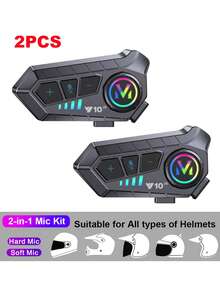 Y10 2X 2件組摩托車無線頭盔耳機對講機 防水 全雙工 DSP CVC - Y10 2X - 查看 14