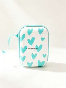 Heart-Shaped Print Electronic Accessories Storage Bag, Portable Cable Organizer Box For Chargers, Earphones, USB And Other Electronic Accessories, Suitable For Travel And Daily Carry - View 12