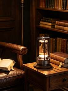 Portable Lantern Table Lamp, Touch Control 3-Color Stepless Dimmable USB Rechargeable 1800mAh 18650 Battery Wireless Ambient Light, Suitable For Bedroom Bar Restaurant Desk Dorm Night Light Decoration, Metal Frame Transparent Acrylic Lampshade, Modern Minimalist Luxury Design - Multicolor - View 3