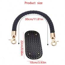 3pcs/3 Colors DIY Bag Making Woven Handle & Bottom Plate Accessory Set, Short PU Leather Handbag Strap, Woven Handbag Handle Replacement Parts With Lobster Clasp, Suitable For Bag DIY Accessories - Multicolor - View 3