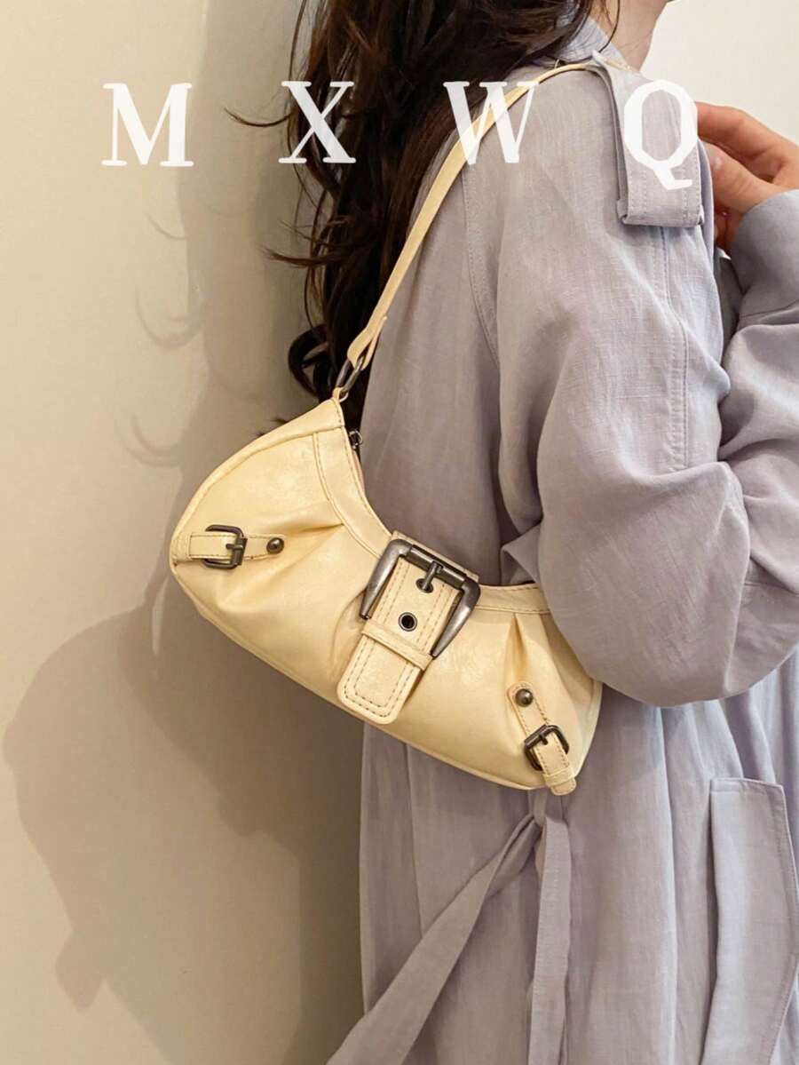 Bolso de motocicleta vintage punk con remaches para mujer, bolso de hombro y axila para trabajo y desplazamientos