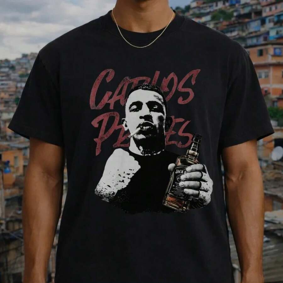 Camiseta de Carlos Prates / Camiseta de luchador / Camiseta de artista brasileño de knockouts / Regalo para fanáticos de MMA / Ropa de lucha unisex / para fanáticos de las peleas - Negro - Ver 1