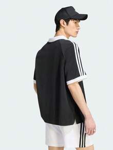 Adidas Originals Men's Terry Polo Shirt Knitted Collar Short Sleeve TKW7397 - Black - View 5