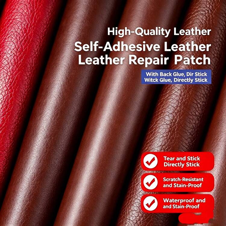 1片自黏式PVC皮革修補貼，皮革修補膠帶，DIY適用於修復沙發、椅子、桌子、手提包、鞋子和摩托車座墊 - 深棕色 - 查看 8