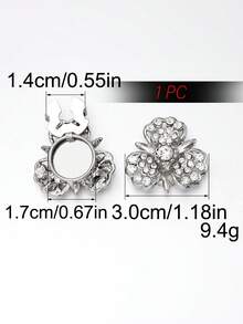 1/3件 30mm 女用水鑽鈕扣蓋,水晶鈕扣蓋,可拆卸夾式鈕扣蓋,衣物裝飾水晶鈕扣,附夾鉗鈕扣扣件,適用於洋裝、西裝、晚禮服、襯衫配件,鉛灰色 - 多色 - 查看 15