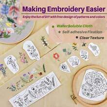 LAMYA 3 Sheets Stick And Stitch Embroidery Papers Designs Water Soluble Stabilizer For Embroidery Patterns Transfers Sewing Beginners - Embroidery Paper - View 4
