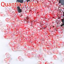 100 buah Manik Kaca Kristal AB Pipih Berwarna Campuran 6mm, Manik-manik Lepas untuk Perlengkapan Pembuatan Perhiasan DIY Buatan Tangan - Manik-manik segi - View 15