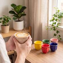2pcs Embossed Coffee Cups - 100/180/250ml, Arabic Ceramic Espresso Cups, Ideal For Family Gatherings, Saudi National Day Gifts - Multicolor - View 10