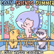 GDTME Cozy Friends: Cute Animal Companions Daily Life, 24-Page Student Coloring Book, Warm And Healing, Birthday Gift For Family And Friends, Holiday And Vacation Gift, Back-To-School Season, Summer Fun, 7.9x7.9 Inches. - Cute and Heartwarming - View 1