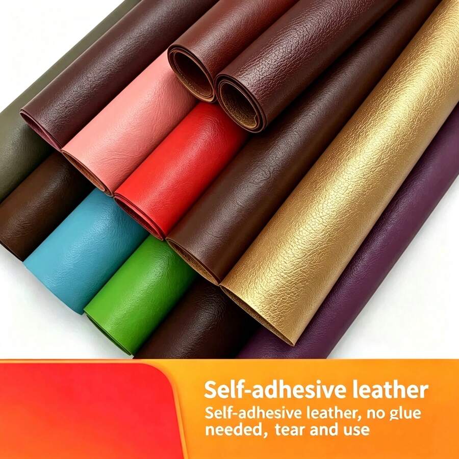 1 Self-Adhesive PVC Leather Repair Patch, Leather Repair Tape, DIY Suitable For Repairing Sofas, Chairs, Tables, Handbags, Shoes, And Motorcycle Seats - Dark Brown - View 1