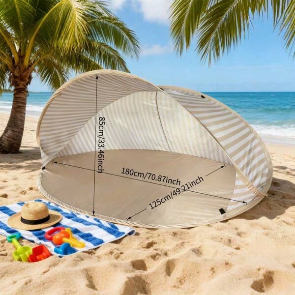 2-Second Setup For A 2-Person Beach Tent! No Setup Needed, Portable Quick-Open Sunshade, Easy-To-Use Outdoor Canopy Perfect For The Beach, Picnics, Parks, Camping, And Family Relaxation.