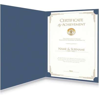 10 piezas de portadiplomas, carpetas negras para diplomas con borde de lámina dorada, se ajustan a cartulina tamaño carta 8.5x11, ideales para graduación y premios