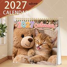GDTME 2027 New Calendar, Cute Pet Calendar, Important Event Tracker, Anniversary And Birthday Records, Plan Your Life, Birthday Gift For Girls, New Year And Christmas Gift, For Loved Ones And Family, Can Be Placed On The Desk Or Hung On The Wall. - Cute Pet - View 1