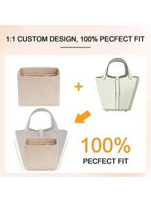 18 buah Alas Organizer Felt untuk Picotin 22, Tas Dalam Berkualitas Tinggi Kapasitas Besar, Organizer Tas Tote (Beige) - Krem - View 2
