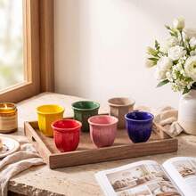 2pcs Embossed Coffee Cups - 100/180/250ml, Arabic Ceramic Espresso Cups, Ideal For Family Gatherings, Saudi National Day Gifts - Multicolor - View 3