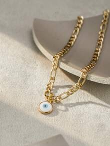1pc Original Classic Personalized Evil Eye Pendant Anklet For Women, Suitable For Daily Wear - Yellow Gold - View 2