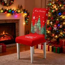 1/2/4/6pcs Printed Positioned Cartoon Chair Covers, Modern Daily Use For Living Room, Bedroom, Dining Room, Suitable For Christmas Chair Covers - Multicolor - View 9