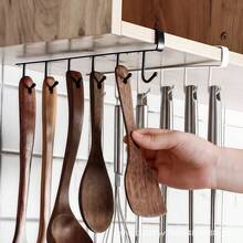 Rak Penyimpanan Peralatan Dapur Putar yang Dipasang di Dinding, Tidak Perlu Pengeboran, Tempat Spatula Stainless Steel, Gantungan Talenan dan Pisau Hemat Ruang untuk Meja Dapur, Solusi Penyimpanan - MultiWarna - View 4