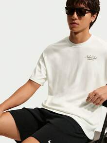 Nike Men's Casual Versatile Letter Print Drawstring Waist Sports Shorts - Black - View 4