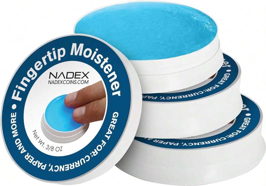 Nadex 3 Pack Fingertip Moistener Pads, Blue - Non-Slip Counting Cash Bills Separating Documents - Finger Moisturizer  Greaseless Odorless - ColorA - View 1
