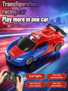 1pc Dual-Mode Transforming RC Car Toy, One-Touch Automatic Switch Between Racing Car And Robot Form, Suitable For 4-7 Year Old Boys, 3, 4, 5, 6, 7...12 Year Old Kids Boys And Girls, Perfect Gift For Christmas, Halloween, Thanksgiving, Easter, 2.4GHz Remote Control Car, Fast 360° Rotation - Multicolor - View 8
