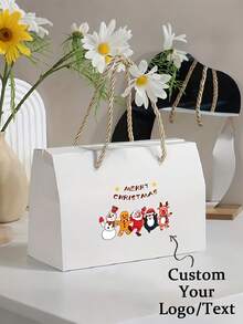 Custom-Logo Paper Box With A Handle. Suitable For Packaging Small Gifts Such As Scented Items, Cosmetics, Or Handmade Candles. An Ideal Gift For Him Or Her-Perfect For Weddings, Parties, Birthdays, And Christmas. - Multicolor - View 11