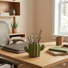 1pc Creative Fashion Cute Cactus Pen Holder Pen Box, Suitable For Students And Office, Can Also Be Used As Storage Box And Organizer - Pen Holder - View 4