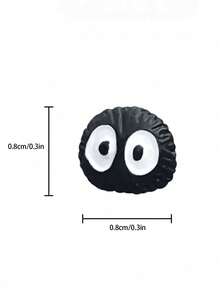 6pcs/10pcs Cartoon Eye Car Decorative Stickers, Creative Car Interior Decoration Accessories, Dashboard Decoration, Center Console And Rearview Mirror Decoration Stickers, Fun Car Interior Styling Accessories - Black - View 2