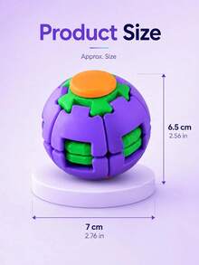 Dual-Function Button Spinner 3D Printed Press & Rotate Stress Relief Ball Toy, Pocket-Sized Desktop Fidget Toy, Colorful Handheld Toy For Office Breaks, Studying, Travel And Relaxation - Multicolor - View 3