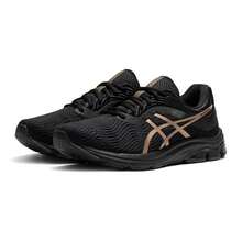 Asics Women Running Shoes - 黑色/金色 - 查看 1