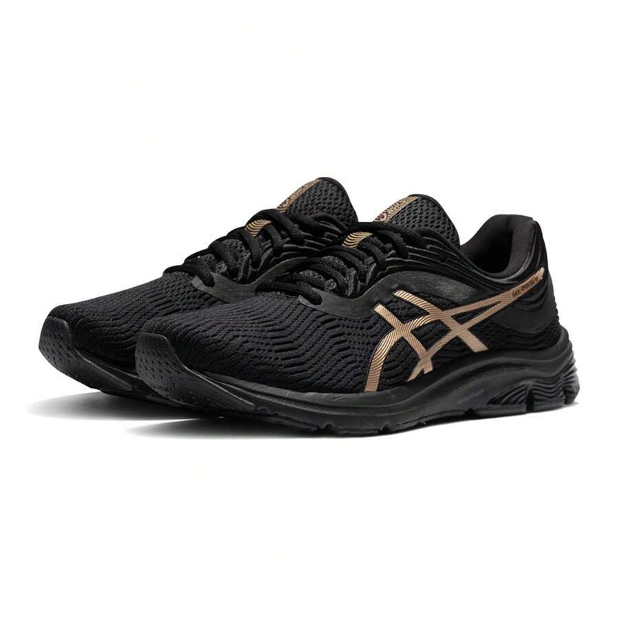 Asics Women Running Shoes - 黑色/金色 - 查看 1